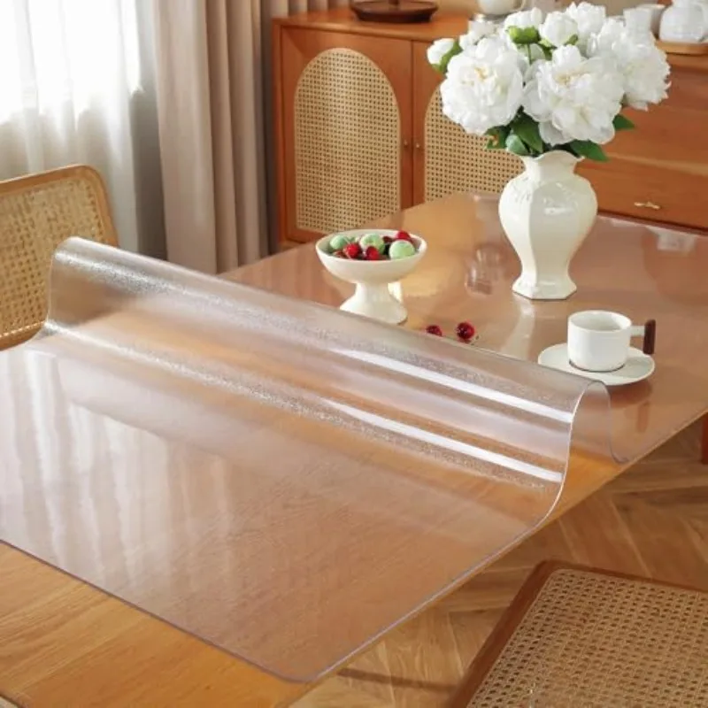 1PC Frosted Table Protector, Plastic Table Cover 1mm Thick Transparent Table Protector Pad, Vinyl Desk Mat Desk Pad
