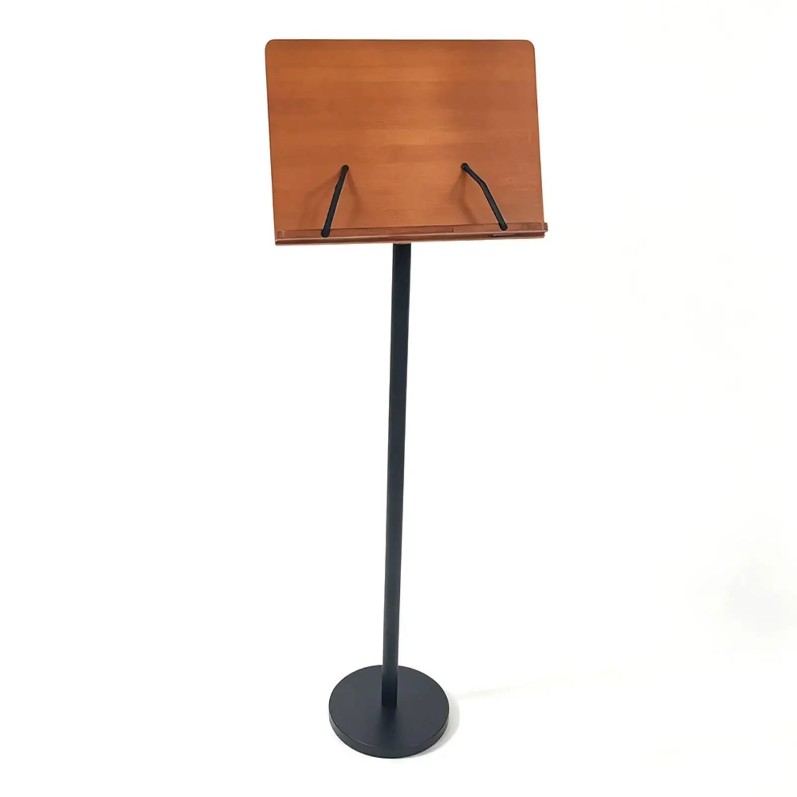 Floor-Standing Reading Stand Height Adjustable Floor Book Stand Book Holder with Page Clips Bamboo Handsunoccupied for Readers
