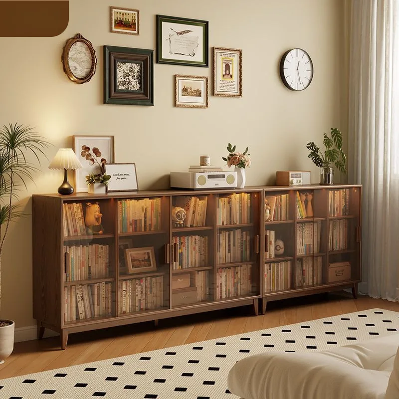 Bookshelf Shelf Floor-to-ceiling children's bookcase Home living room Low storage cabinet Locker Small layered lattice cabinet