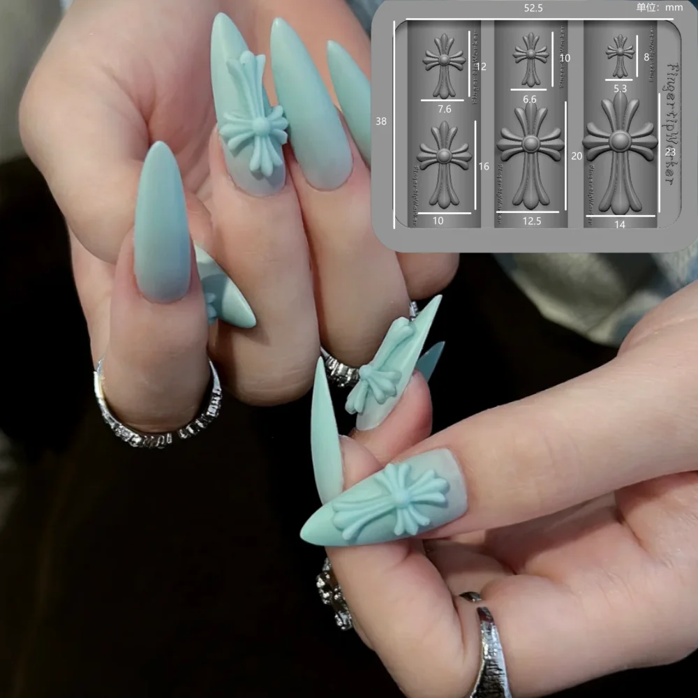 

Новая 3D силиконовая форма для дизайна ногтей: крест, роза, бантик. Силиконовый шаблон для стемпинга и вырезания. Многоразовые инструменты для DIY.