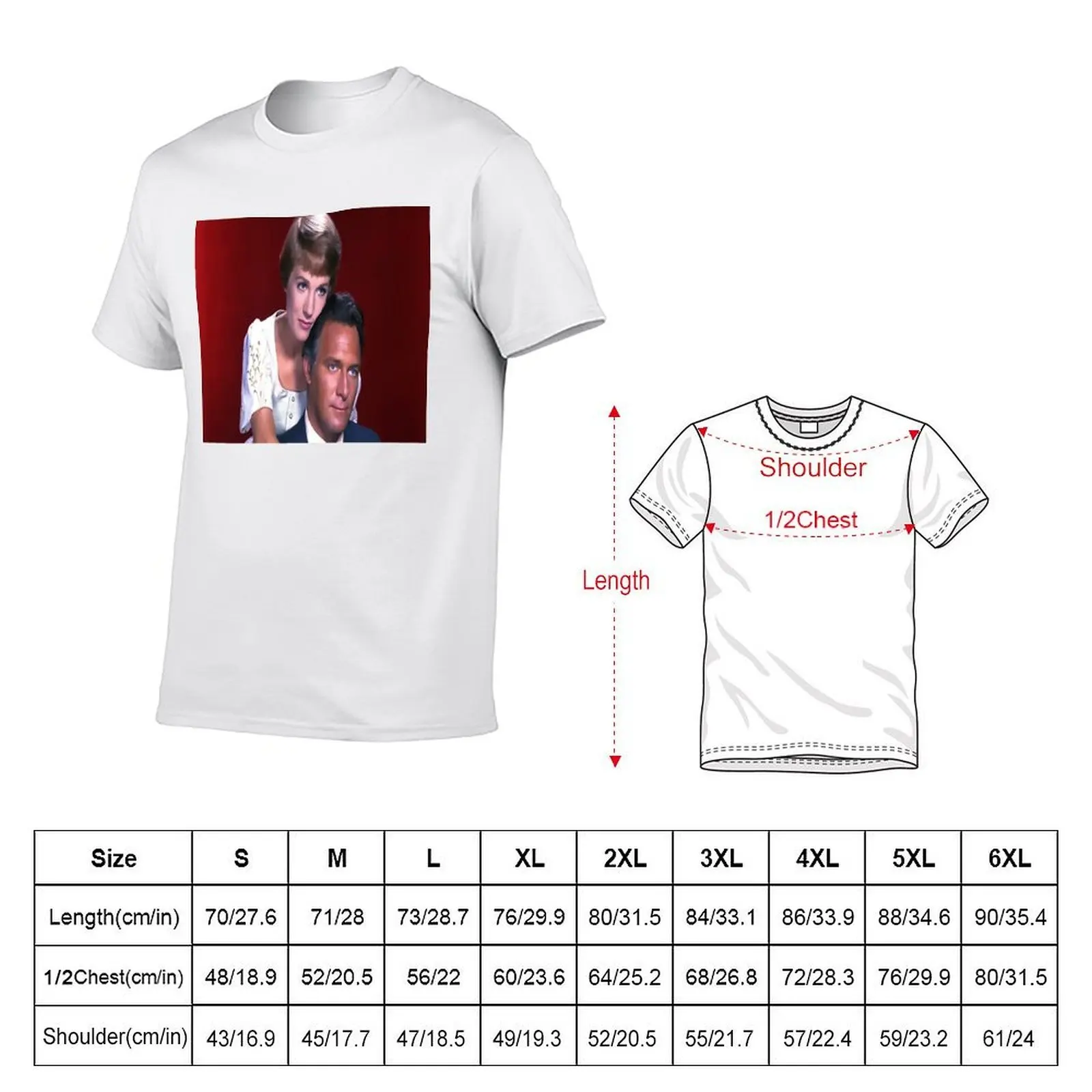 Christopher Plummer With Julie Andrews T-Shirt t shirts for man pack cotton t shirts for man graphic vintage T-Shirt