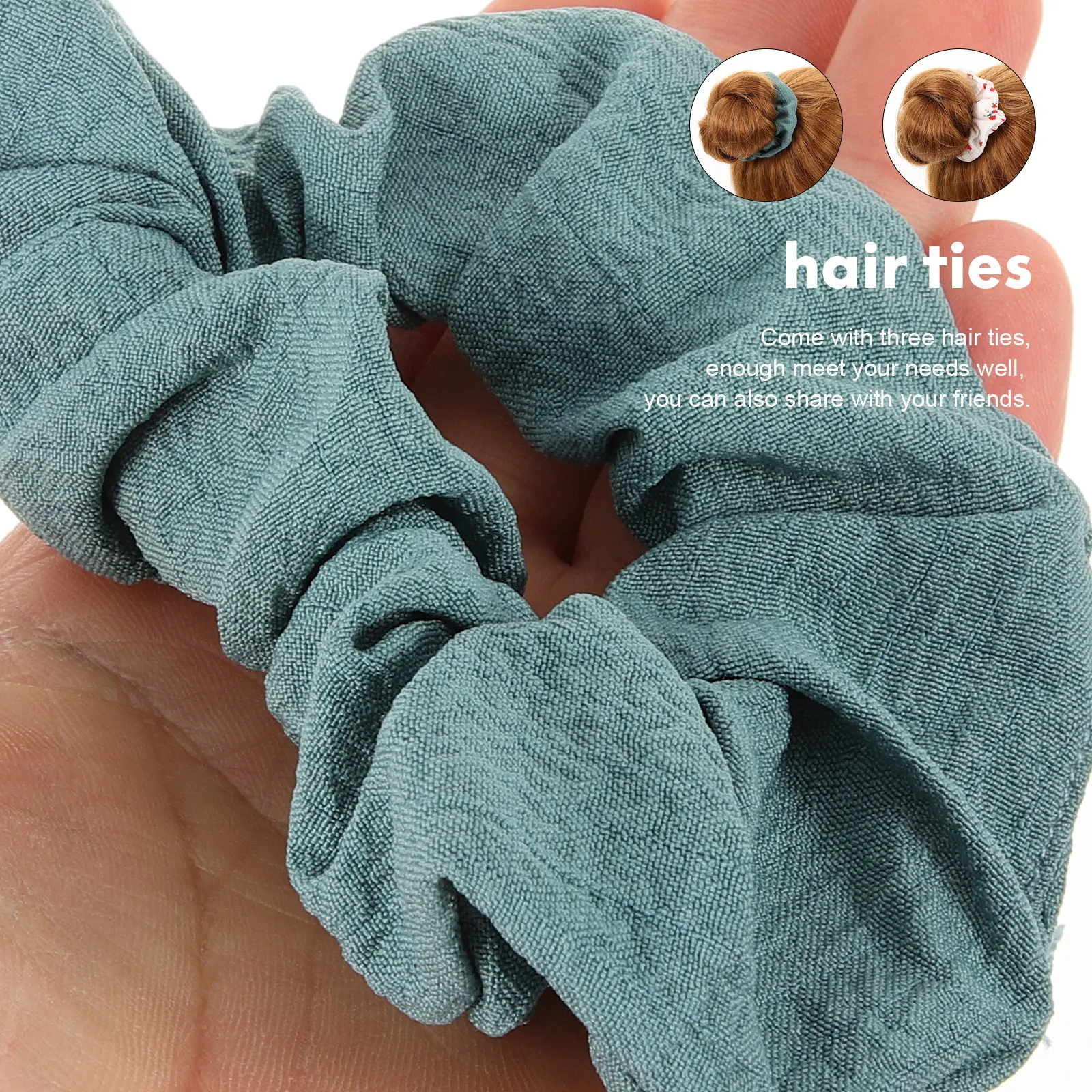 

3Pcs Fabric Cherry Hair Tie Rope for Women Fashion Hair Bands with Cherry Design Comfortable Elastic Ponytail Holder