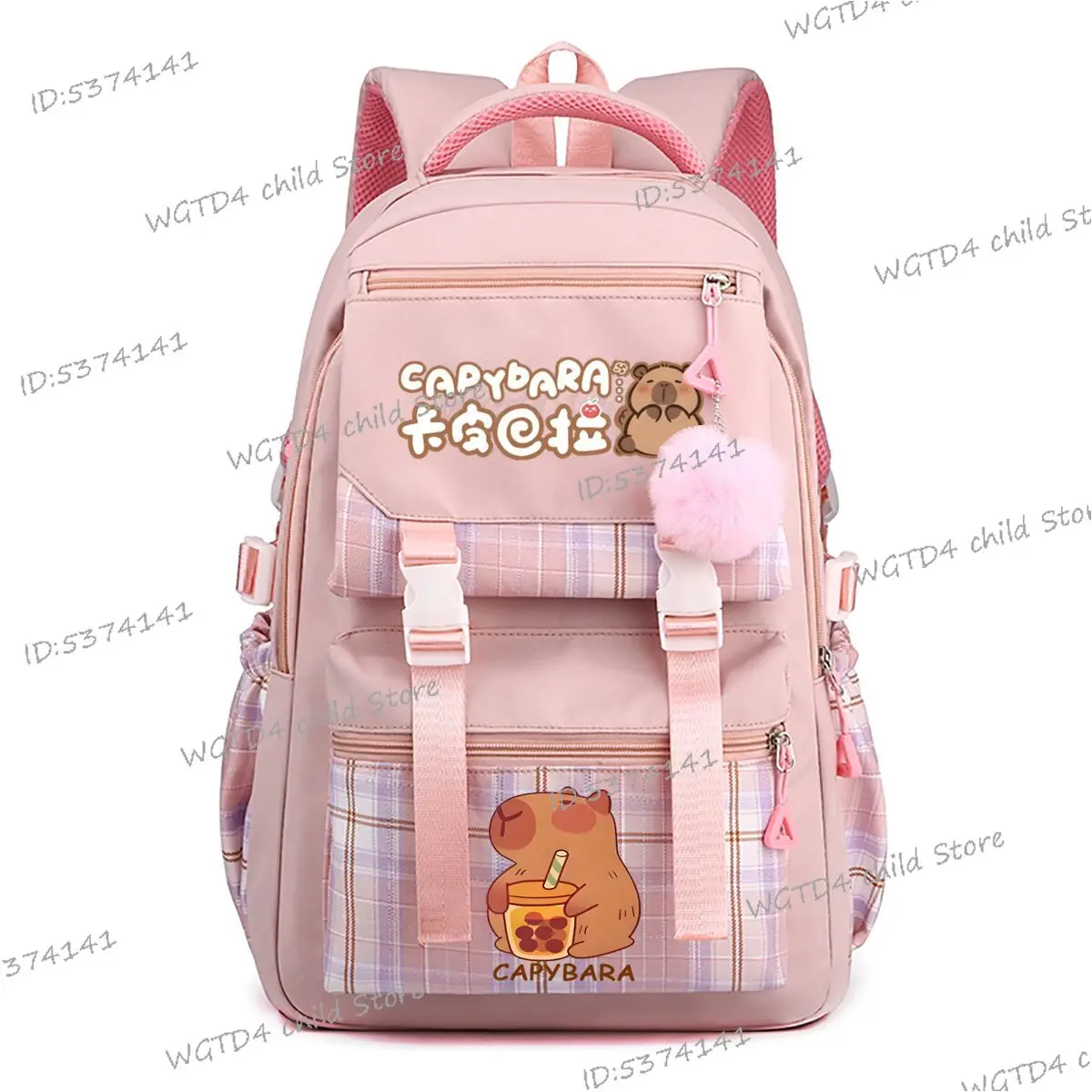 

Student Backpack Schoolbag Cute Capybara Drinking Boba Tea Print Backpacks High Quality School Teenage Girls Boys Knapsack Bag