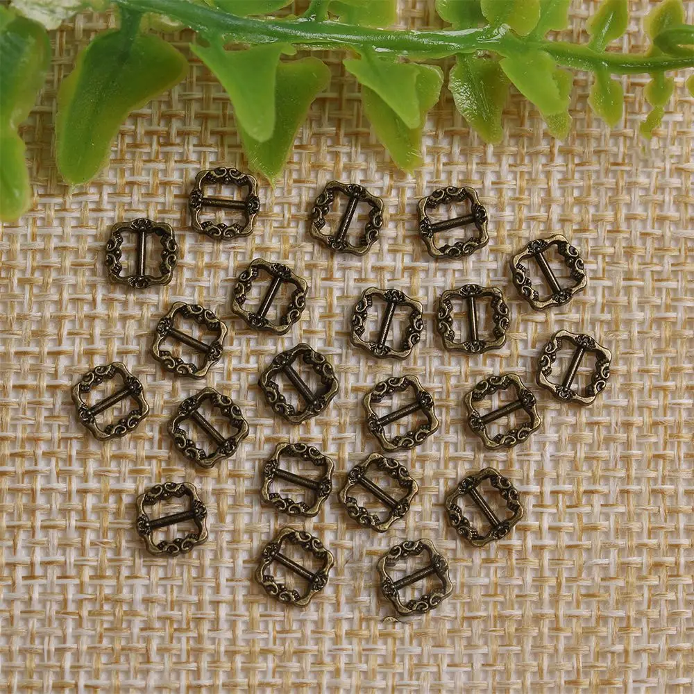 20pcs High Quality Mini Ultra-small 4 Colors  Bags Accessories Pattern Belt Buttons Tri-glide Buckle Diy Dolls Buckles