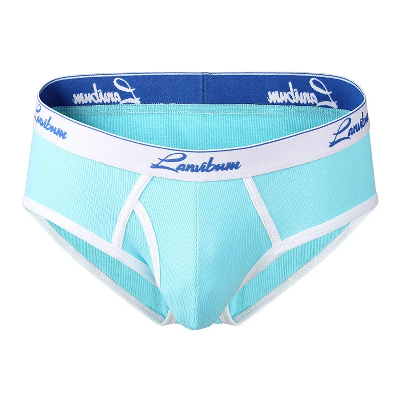 New Men's Underwear Mid Waist Thread Cotton Breathable Solid Color Youth Underwear Men's Triangle Pants
