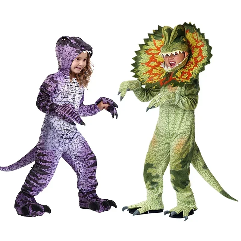 Disfraces de dinosaurios para niños de Halloween, monos de Cosplay del tiranosaurio mundial, trajes de fiesta de escenario para niños, regalos de navidad MN5