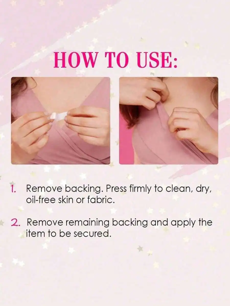 

108 шт. противоскользящей двусторонней ленты для одежды, для рубашек, нижнего белья, платьев с открытыми плечами