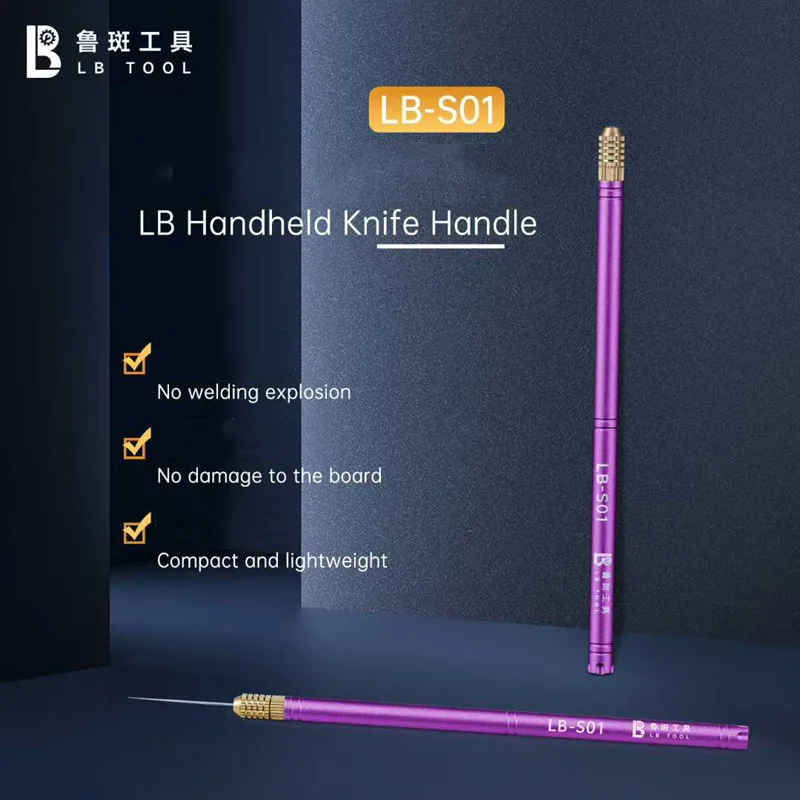 LUBAN LB-S01 Handheld Knife Handle Multi-function Glue Remover Blade for Motherboard Chip Layering CPU IC Edge Glue Scraping