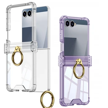 Luxury Ring Holder Armpr Hinge Protection Phone Case for Samsung Z Flip 7 6 5 Z Flip7FE…