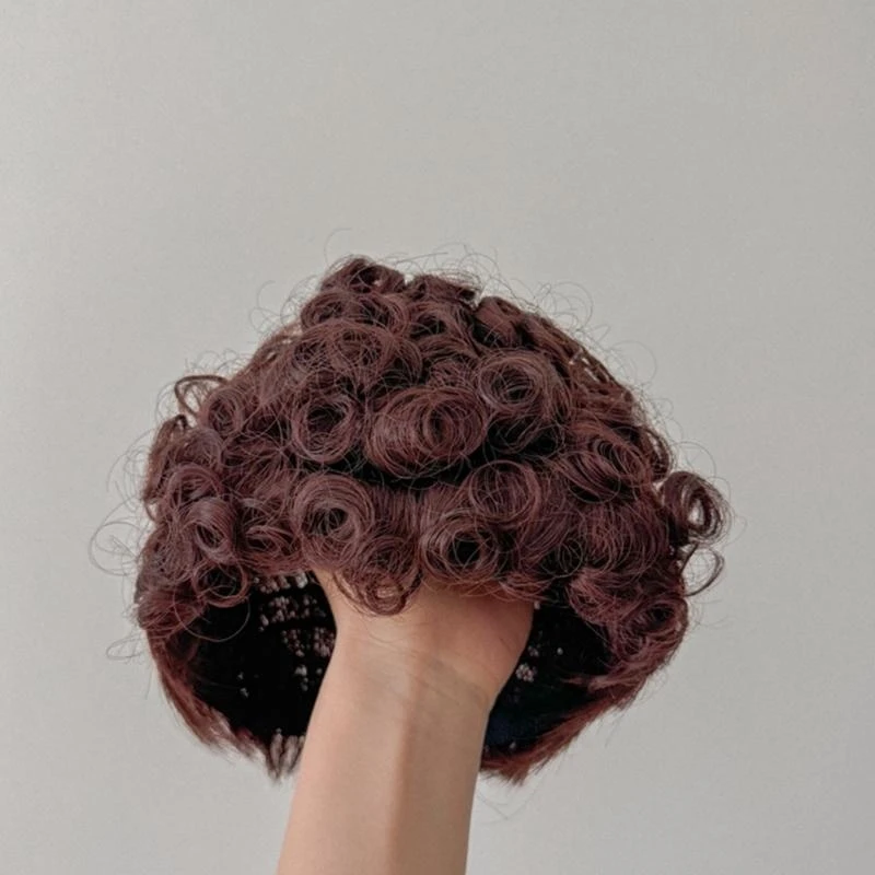 

Cosplay Baby Caps Hairpiece Short Curled Hair Photoshoots Curly Hair 4XBC