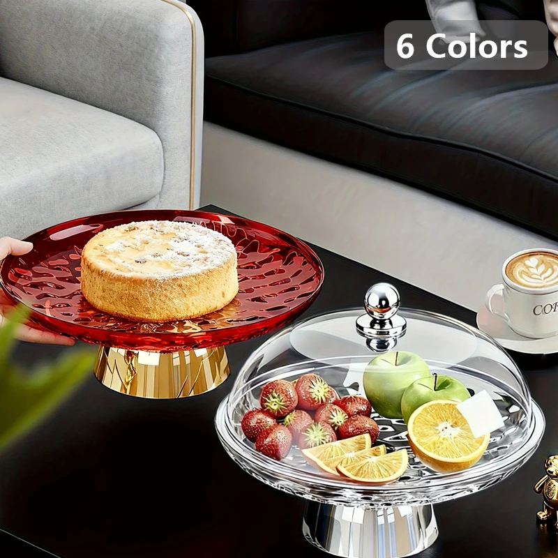 

Light Luxury Plastic Water Ripple Fruit Tray Large Capacity Living Room Dining Table Snack Dessert Storage Tray Home Decoration