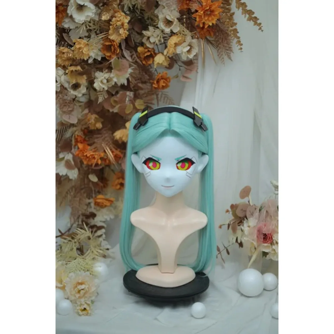 

Kigurumi Rebecca NFD Full Headband Lock Cosplay Headshell Props Costume Anime Game