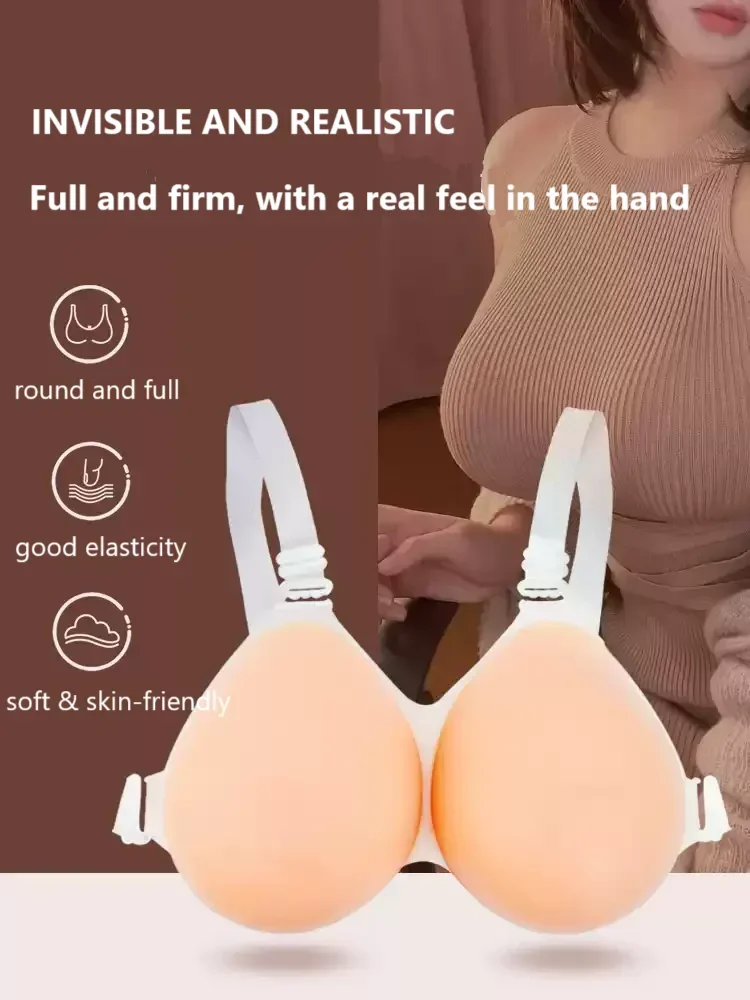 

Silicone Breasts with Straps Natural Like Big Boobs Crossdresser Anchor Cosplayer Artificial Teardrop Prothesis Soft Skin feel