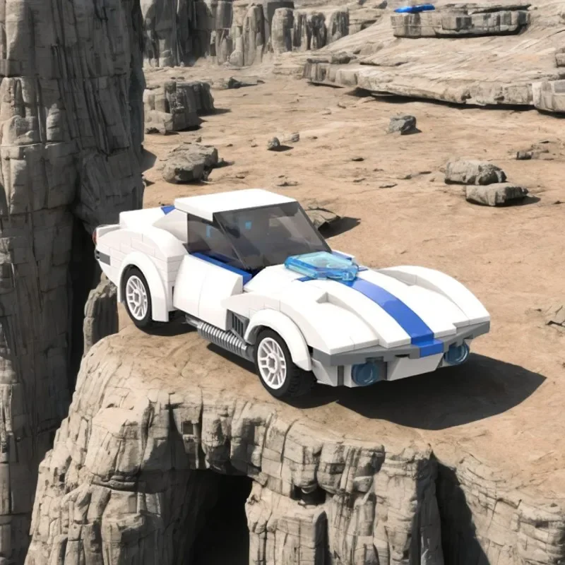 199 stücke Moc Corvettessss Singray 7 Studs Breite Modell Diy Bau Kit Bildung Bausteine Geburtstag Spielzeug Geschenk