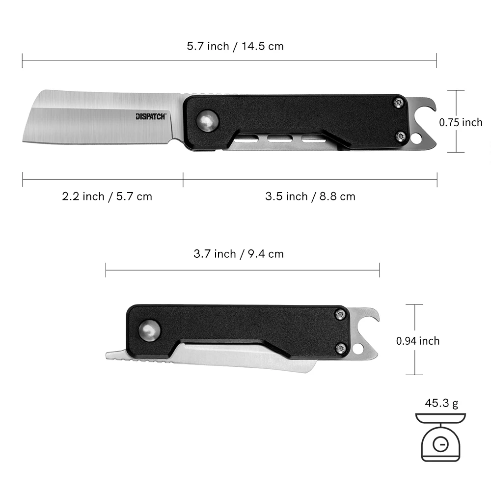 Folding Pocket Knife with Stainless Steel Sanding Blade and Aluminum Handle for Survival Hunting Outdoor Camping EDC Tool