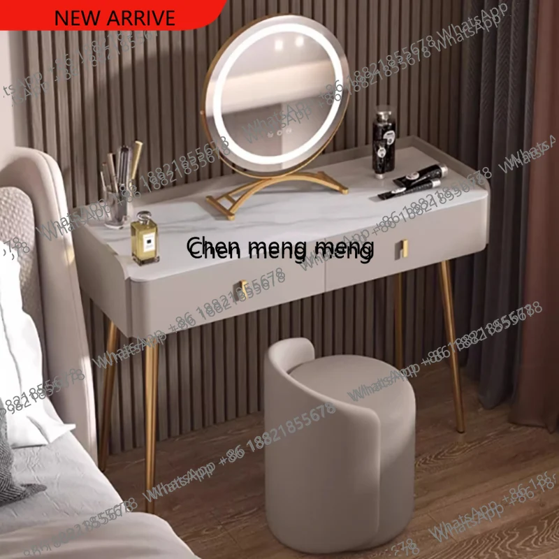 Tocador de Lujo para Salón z183, Tocador Moderno con Almacenamiento Nórdico, Cajón, Espejo, Tocador de Maquillaje, Muebles para Dormitorio