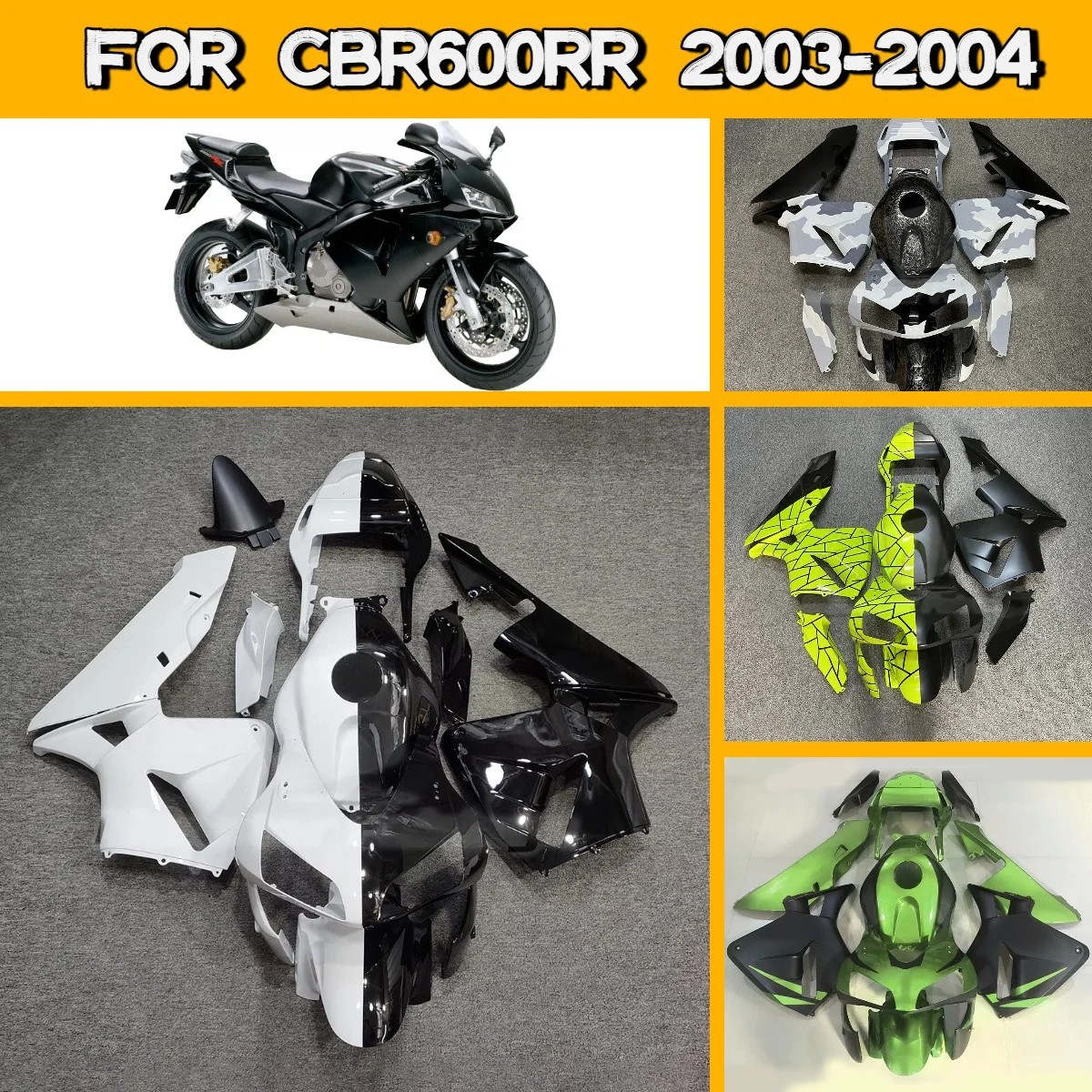 

Комплект обвесов из АБС-пластика для мотоцикла Honda CBR600RR 2003-2004 годов, индивидуальный дизайн, для моделей 03-04 CBR 600RR