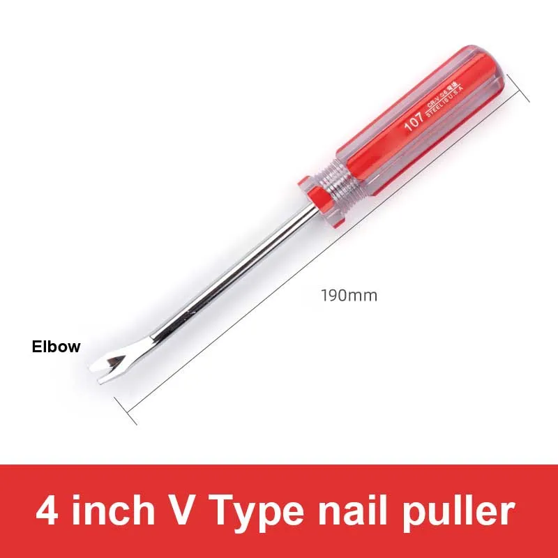 4pcs/set Nail Puller Screwdriver Panel Upholstery Fastener Clip Remover Woodworking Nail Lifting Car Tire Repair U&V type Tools