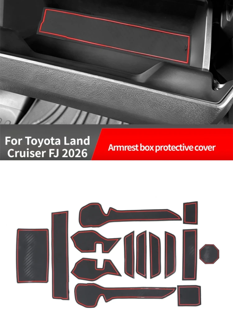 Door Groove Mat for Toyota Land Cruiser FJ 2026 Car Door Slot Pad Set Anti-Slip Mat Silicone Pad Protective Cover Accessories