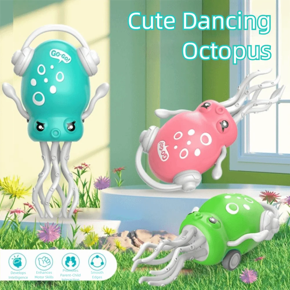Magic Inertia Dancing Octopus Toy Clockwork Crawling Dancing Auto-Dance Octopus Toys Automatic Obstacle Sensor