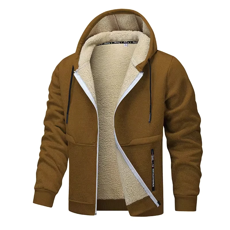 

Male American Thicken Coats Clothes Autumn Winter New Fashion Men's Casual Trendy Simple Basic Long Sleeve Hooded Sweatshirts