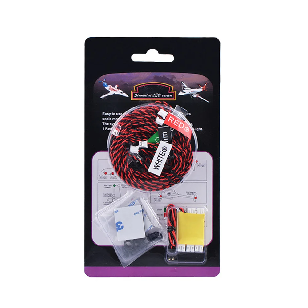 Ferngesteuertes 8-LED-Blitzlicht-Kit mit heller Beleuchtung, 4-6V, für RC-Flugzeuge, Hubschrauber und Flugzeugteile – Detail 4