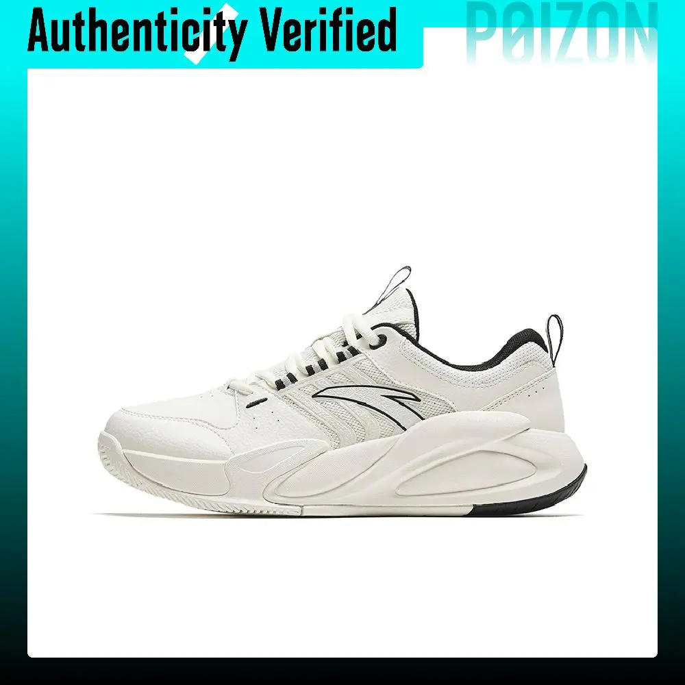Anta Cushioning Slip Resistant Abrasion Resistant Low top Casual Shoes Men's White Black 912418894-3