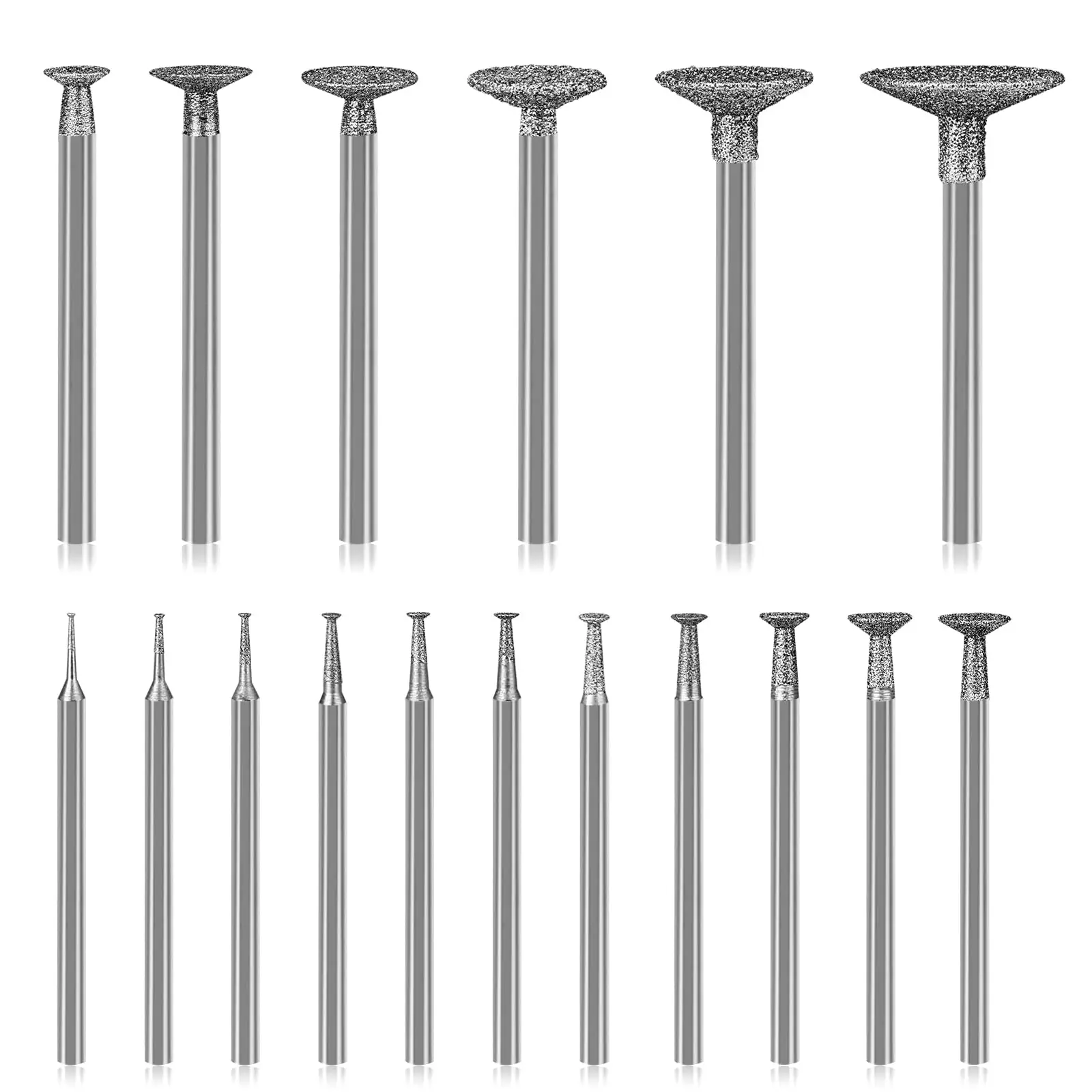 Stone Carving  Diamond Burr Compatible with Dremel with 2.35/3mm Shank T Shape for Carving, Engraving, Rocks, Jewelry, Glass,ets