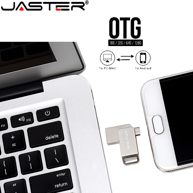 

JASTER 2IN1 USB Flash Drive 64GB Mini PenDrive 32GB Mini Usb Stick 16GB for Android Memory Stick 8GB Silver U Disk Waterproof