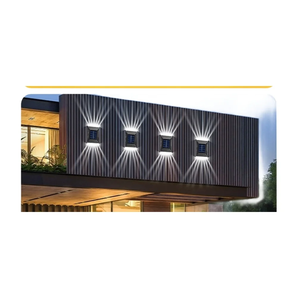 Auto On Off Solar Garden Wall Lights for Outdoor Landscape Lighting Waterproof Design Suitable for Patio Courtyard
