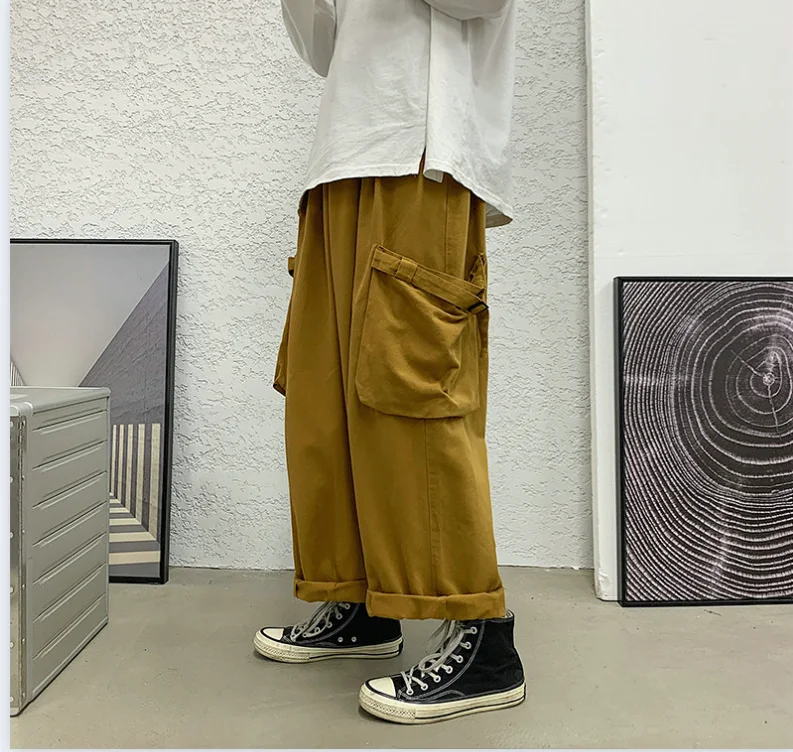 Men Cargo Pants Streetwear Hip Hop Casual Pants Oversized Overalls Cotton Trousers Harajuku Big Pocket Men Women Pants Fashion