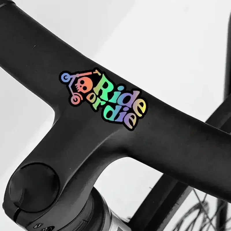 1PC Skull Ride Vinyl Decal Sticker, Waterproof Biker Stickers for Motorcycle Helmet MTB Bike Frame Custom Styling Decor