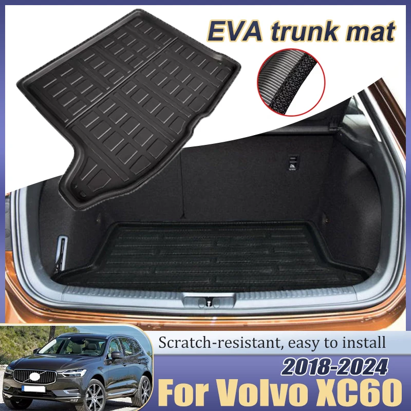 

Коврик в багажник автомобиля для Volvo XC60, аксессуары 2018 ~ 2024, задний багажник, напольный поднос, подставка для багажника, противоизносный водонепроницаемый коврик