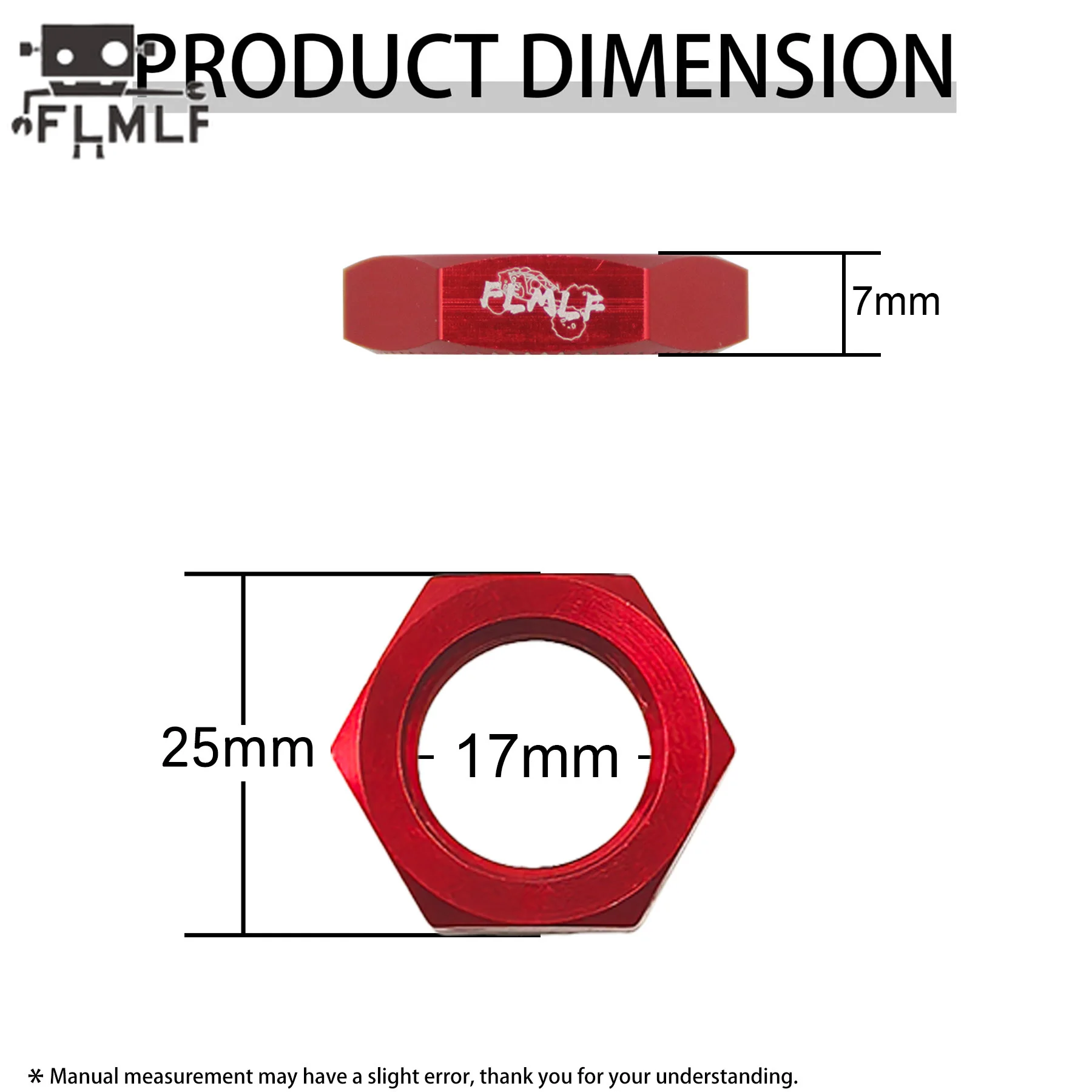 Rc Car Fixing Metal Rear Front 24mm Wheel Tire Nut for 1/5 Losi 5ive-t Rofun Rovan LT KingMotor X2 FID DTT QL Parts