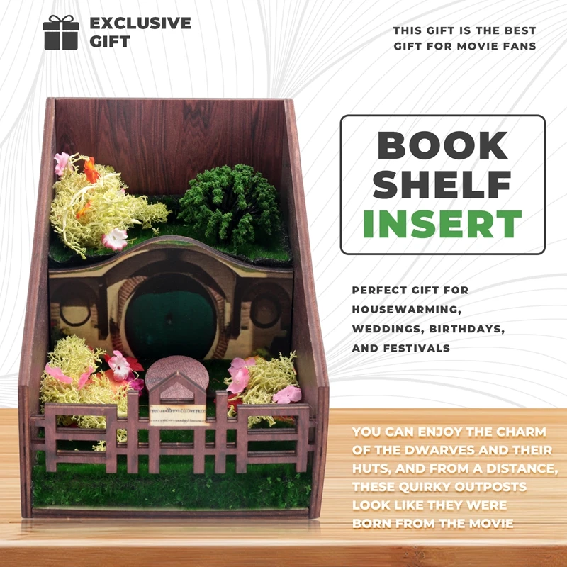 Book Holder Bookshelf Insert Tool Decorative Bookend Miniature Model Exclusive Gift Study Office Supplies-AT64