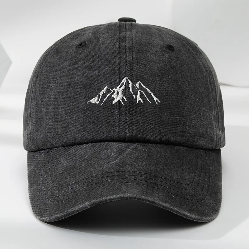 Men's baseball cap, mountain peak pattern print, vintage, mature and stable style, daily leisure, outdoor
