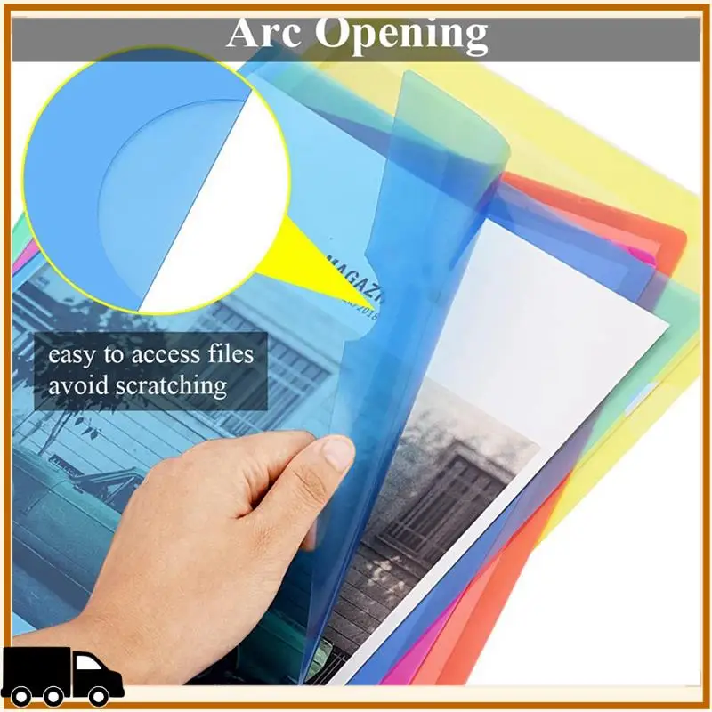 A35M-100Pcs Plastic Folders A4 Sleeves Wallets For Protection Files With Top & Side Open Sleeves For A4 Paper Work Office