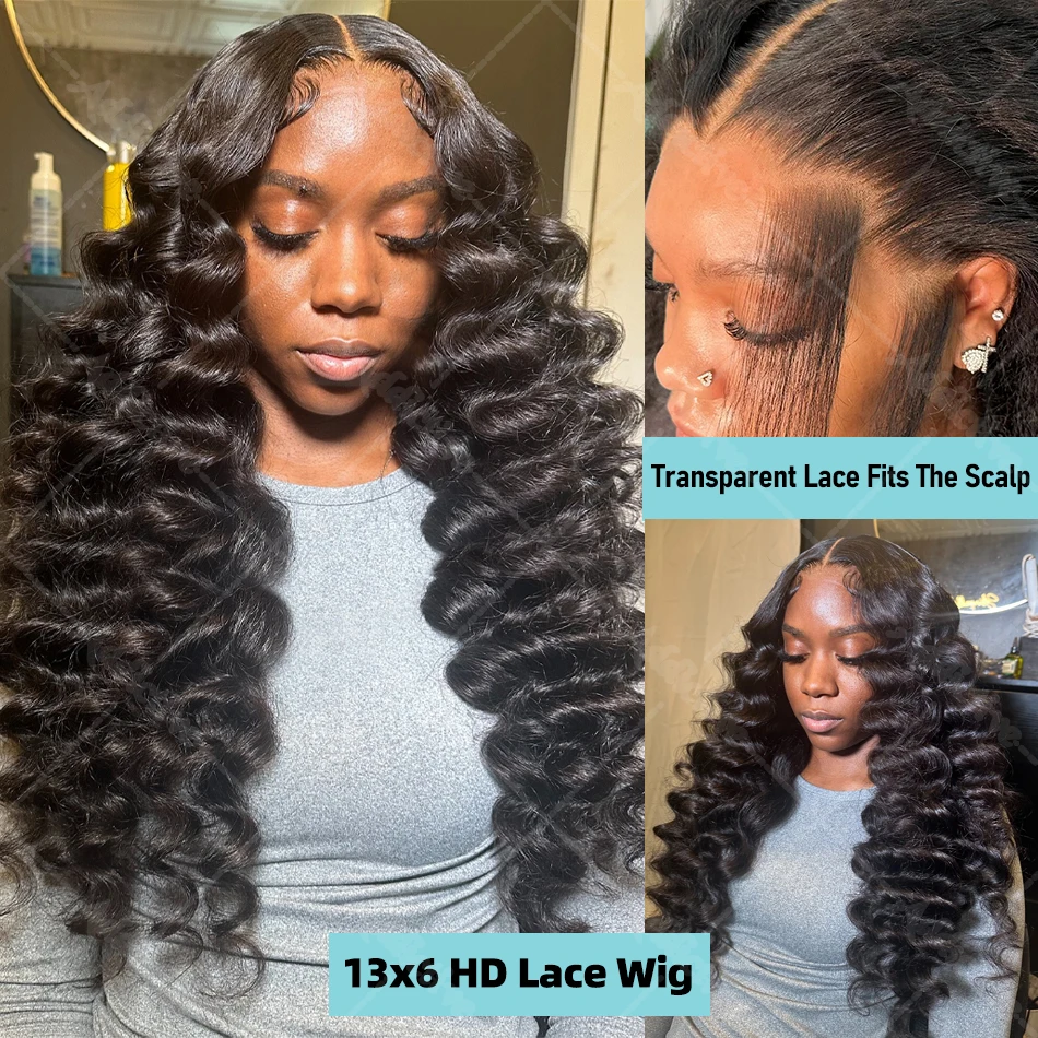 30 40 Inch Loose Wave 13x4 13x6 HD Lace Frontal Wig 180% Raw Hair Brazilian Deep Wave Curly Wigs Human Hair Preplucked For Women