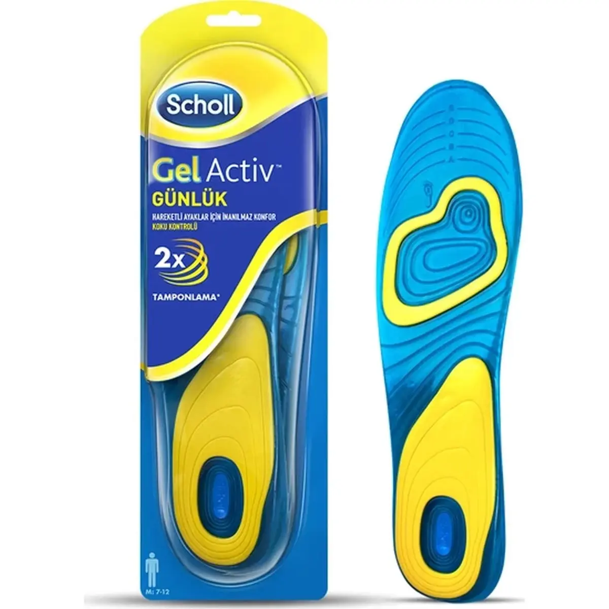 Scholl Gel Activ Work Insoles Men Orthopedic Feet Soles Pad For Non-Leather Casual Flat Shoes Sneaker Boots Comfort non-Slip DAY