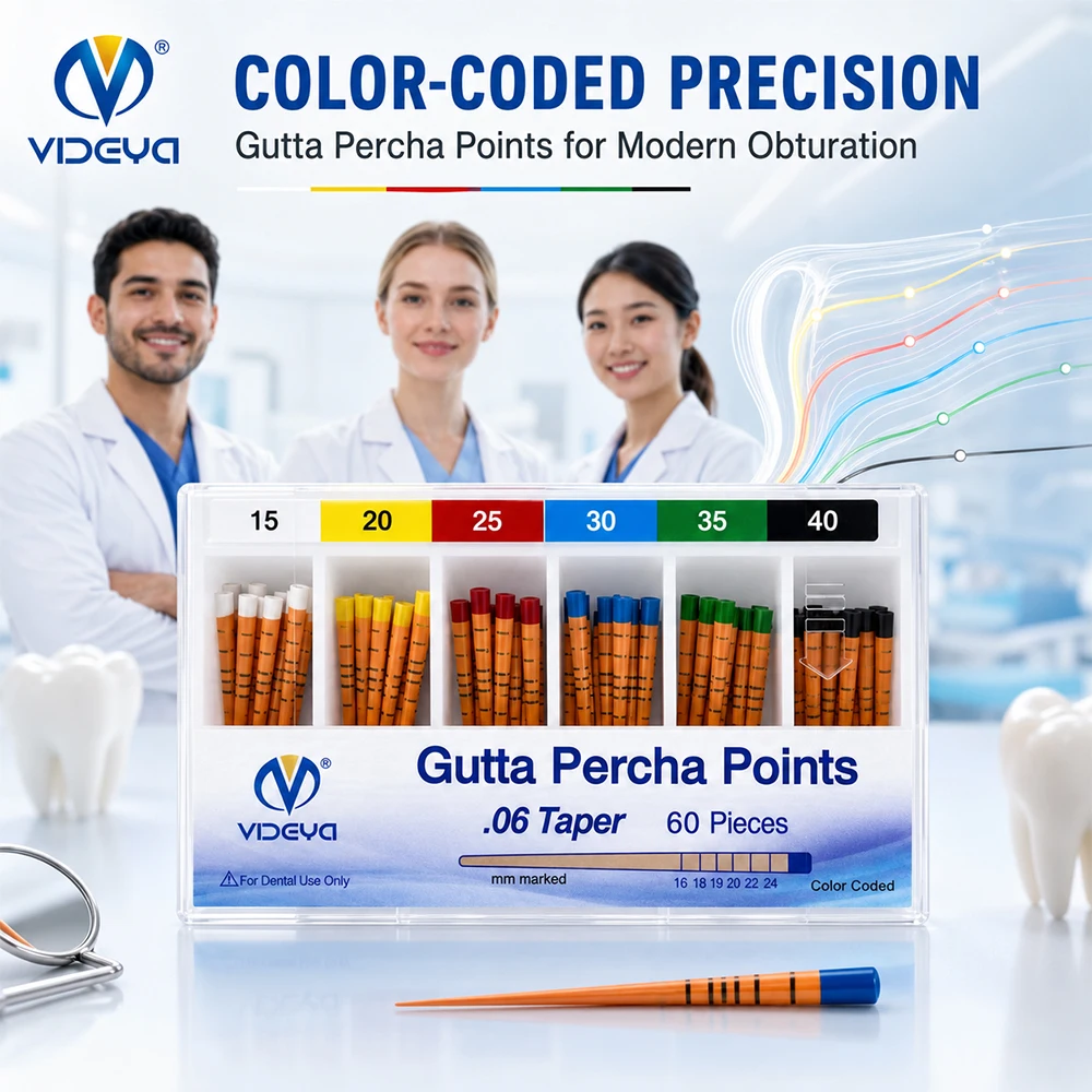 Gutta Percha Points Dental Guttapercha Points 02 04 06 Taper ISO 15-40 Endodontic Root Canal Filling Obturation 10 Boxes 60pcs