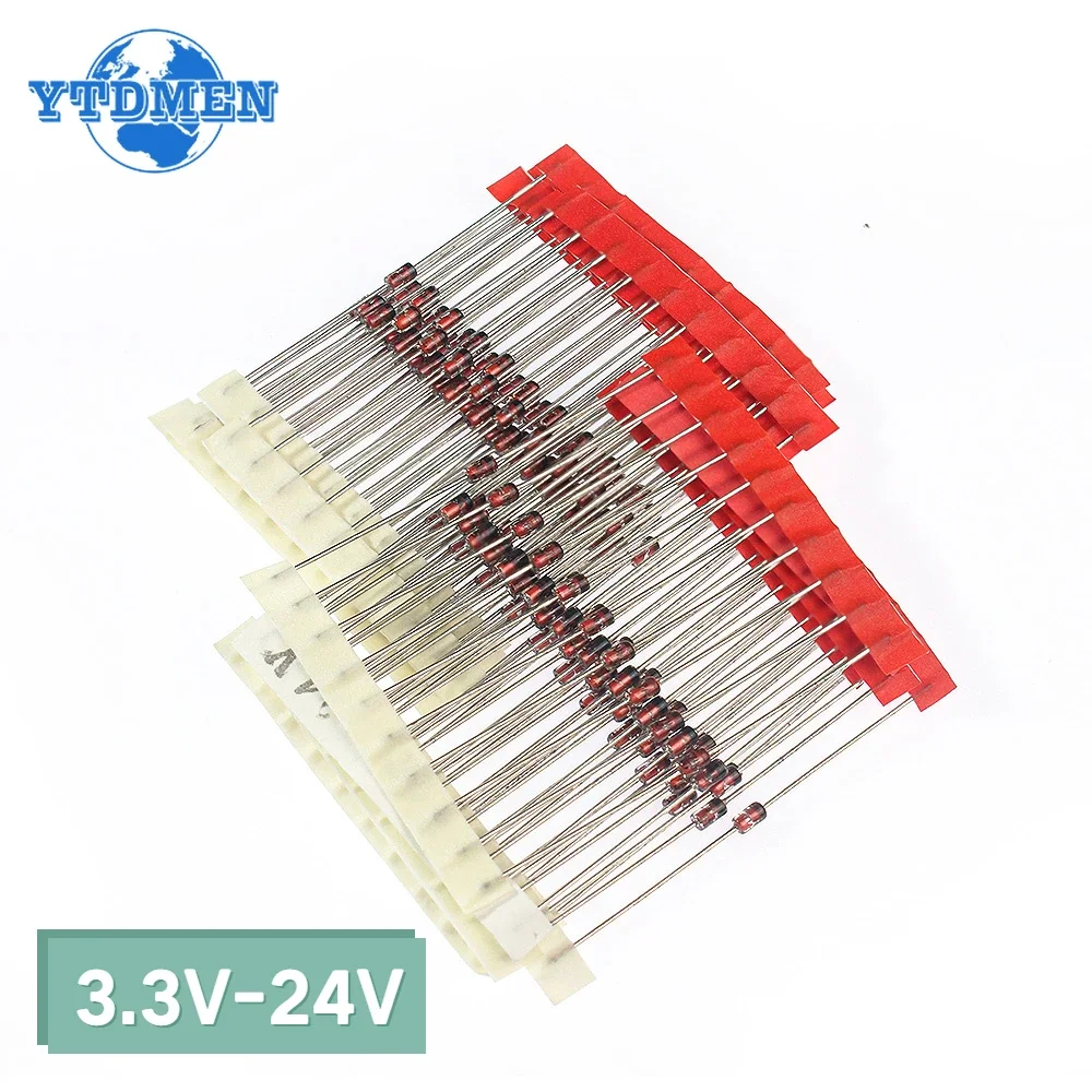 1W Zener Diode 3.3V-24V 14values*10pcs=140pcs Assorted Set Voltage Regulator Diodes Kit