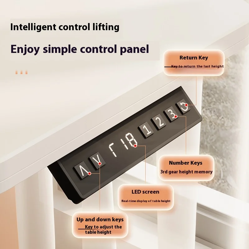 モダンな電動昇降式ワークベンチ、ホームオフィス用コンピューターデスク、オフィス家具、学習とゲーム機能付き