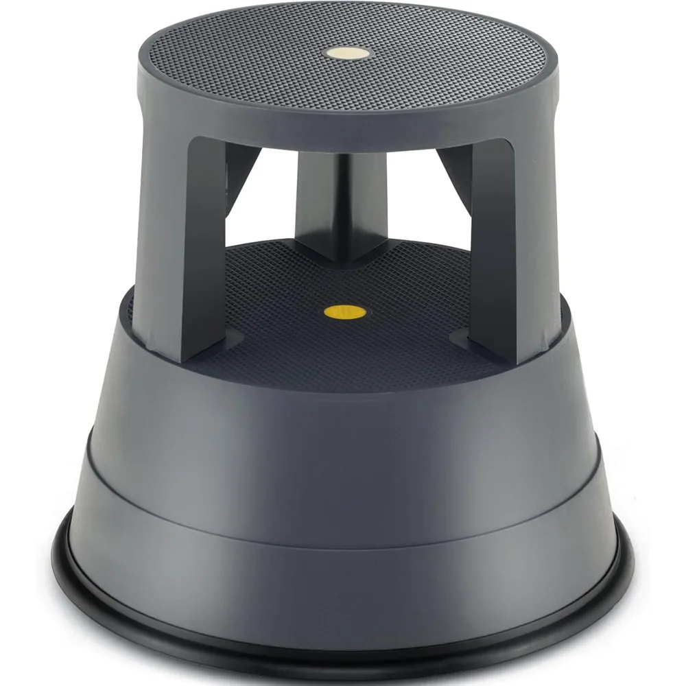 

Step Stool， Rolling Step Stool, Library Stool w/Non-Slip Platform, Thick Rubber Ring, Outdoor Indoor Portable Round Step