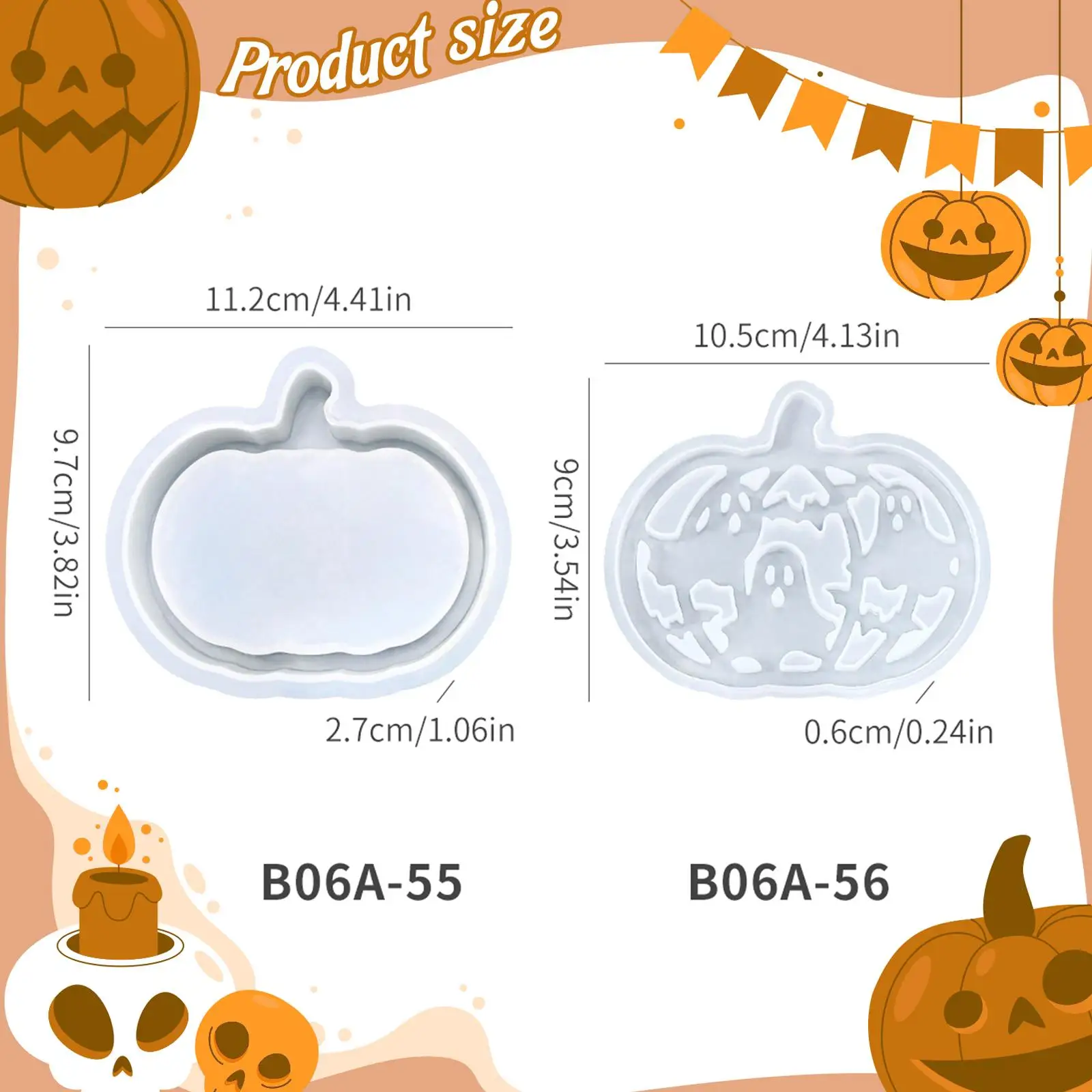 Pumpkin Lamp Silicone Moulds Pumpkin Light Crafting Supplies Reusable Lantern Box Halloween Decorations Epoxy Resin Moulds
