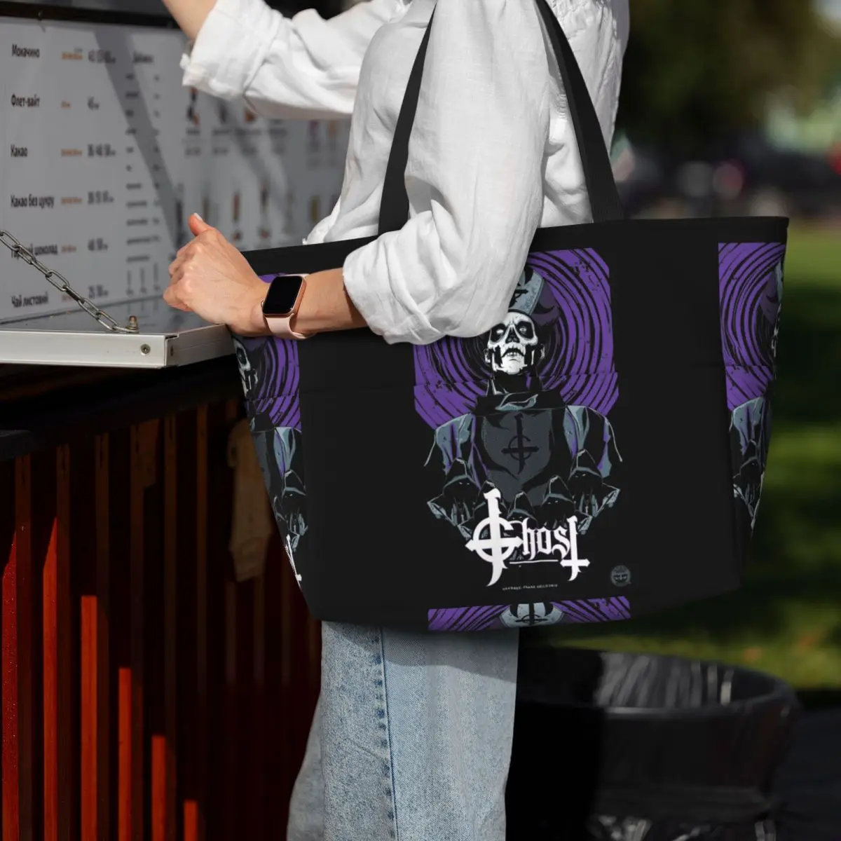 

Rock Band Ghost BC Beach Tote Bag Sport Gym Yoga Duffle Large Tote Bag Women Travel Bag Fitness bag