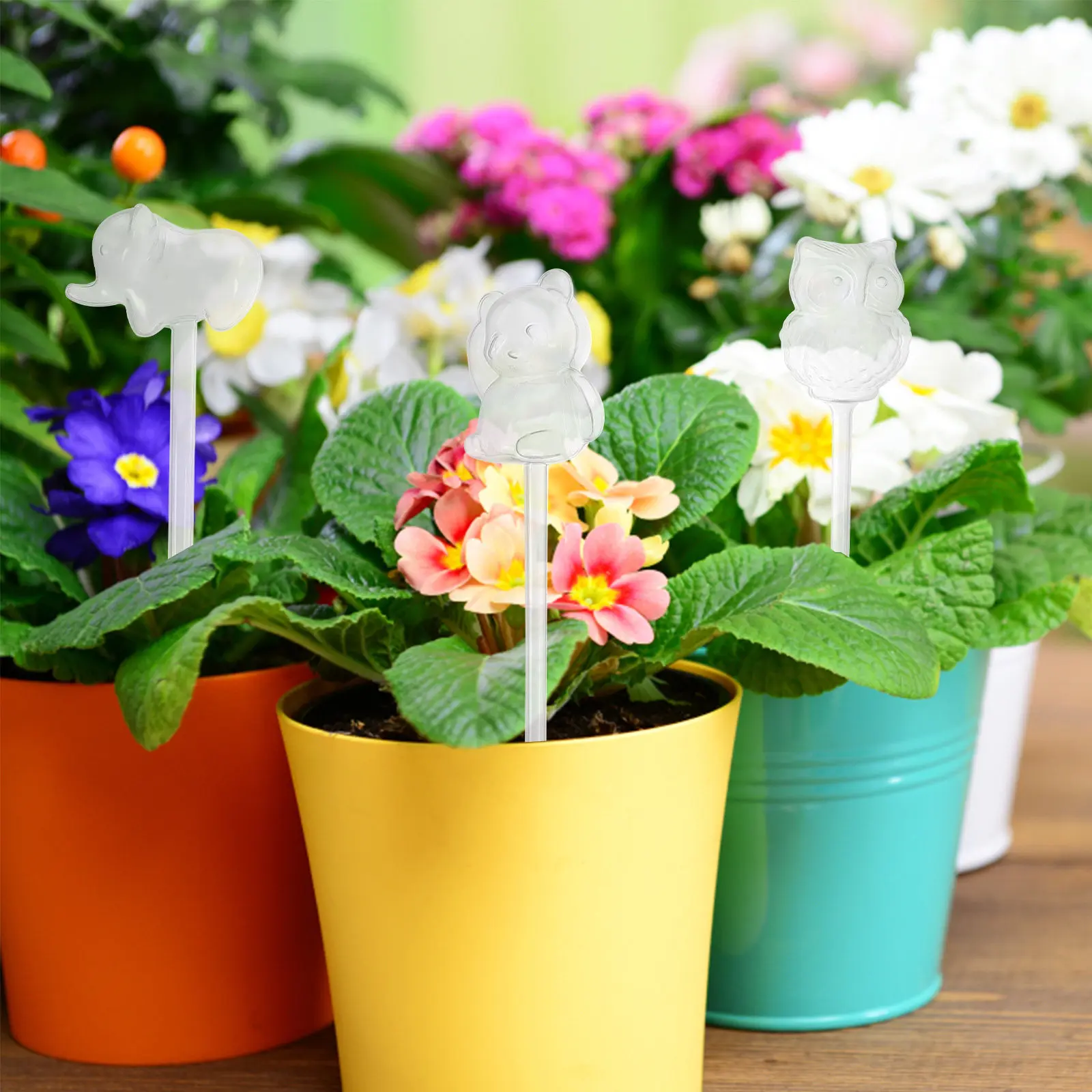Automatic Plant Watering Spikes 5Pcs Animal Shape Self-Watering Globes for Indoor Potted Plants