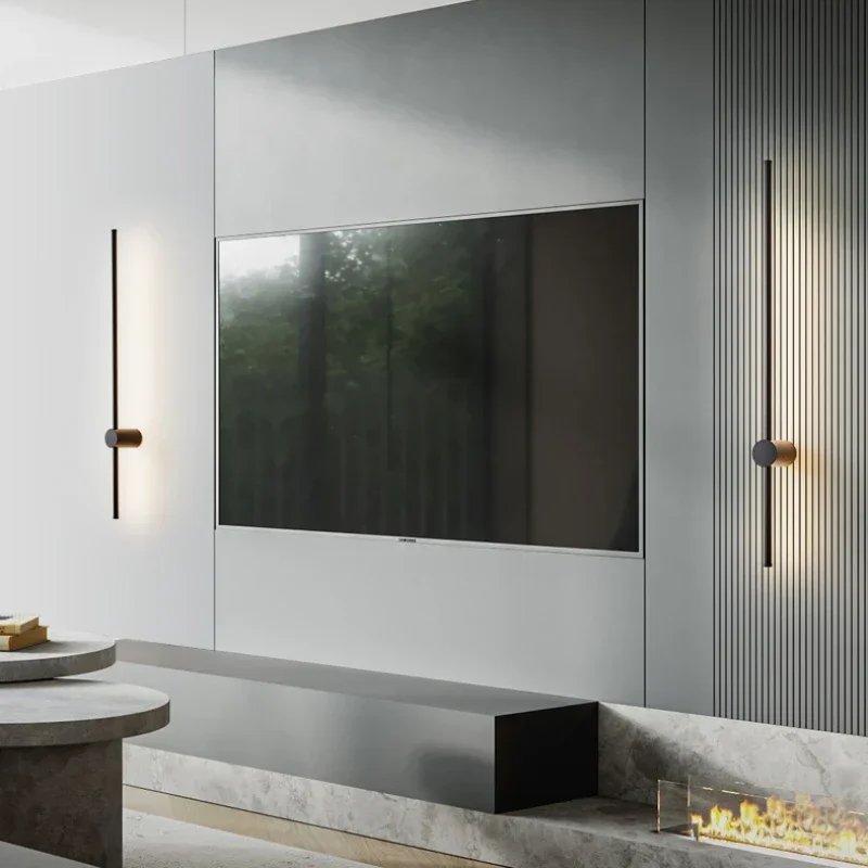 الشمال بسيط خطوط هندسية وحدة إضاءة LED جداريّة مصباح غرفة المعيشة ديكور المنزل الجدار الخفيفة للحمام الحمام ديكور جدار مصابيح ديكور الفن #3