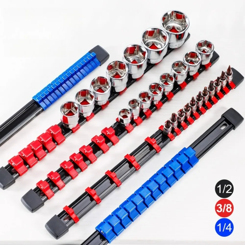 ABS 360° Swivel Socket Organizer Premium Quality Socket Clip Rail Holder Socket Organizer Tools Heavy Duty Socket Rack