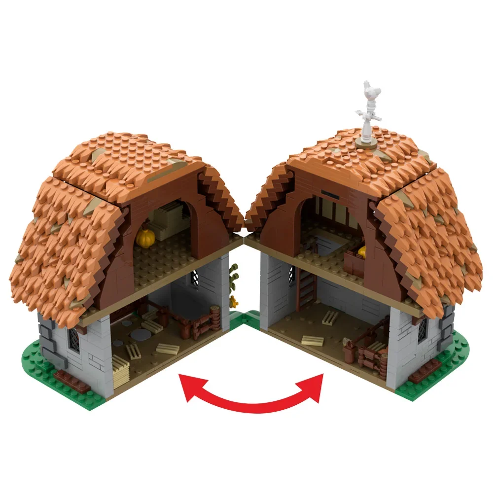 

MOC Mill Village Raid Bricks Model Mill Village Raid Medieval Castle Building Blocks Toys