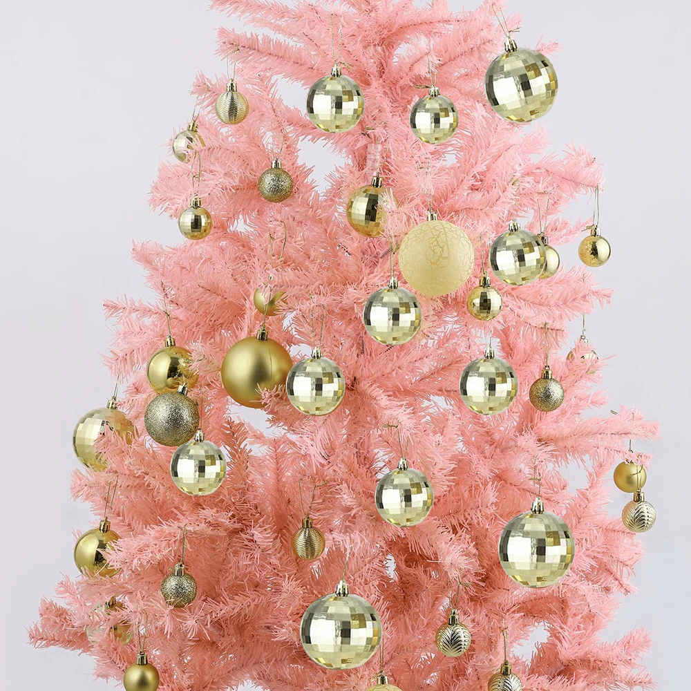 Gold Plastic Mirror Balls,  Party Decoration Hanging Christmas balls Cake Decorations Ball for Christmas Tree Decoration